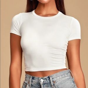 Lulus Basics Gotta Have It White Crop Top